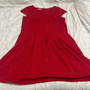Womens fit and flare red dress